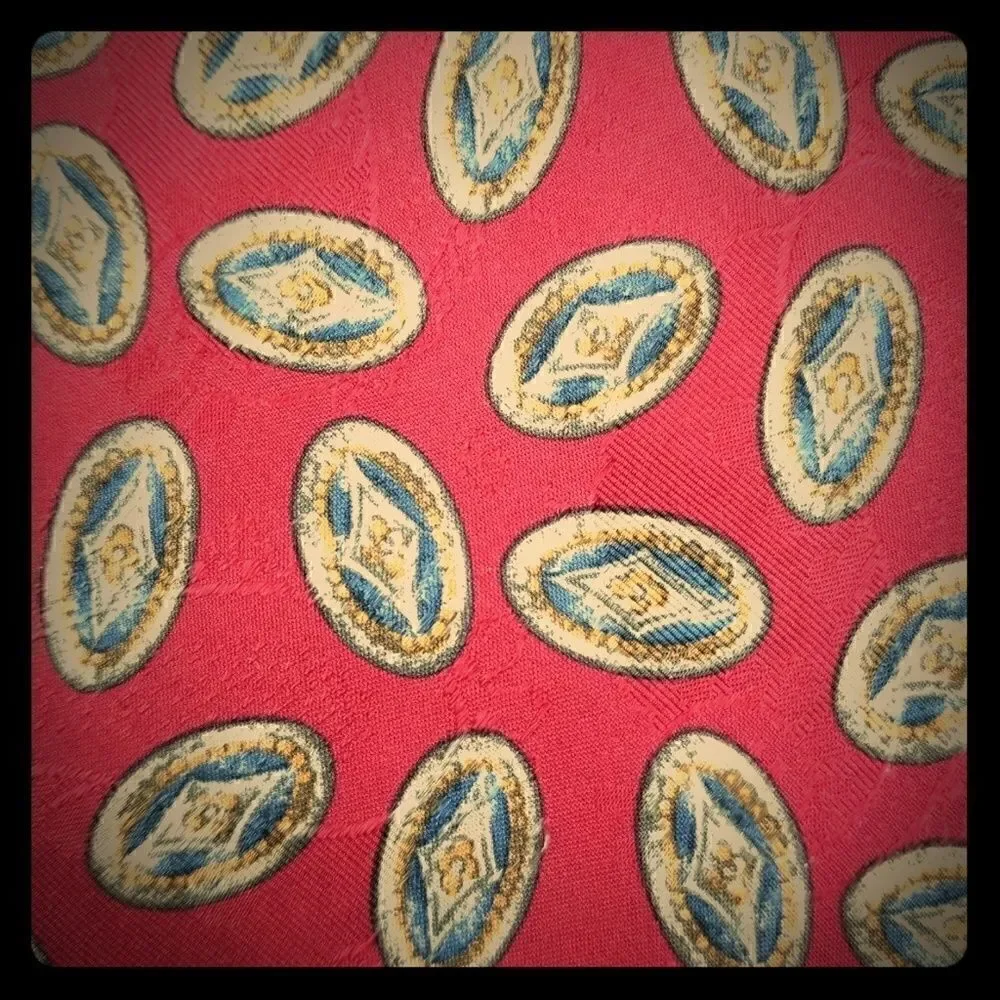 Ermenegildo Zegna Red Luxury Geometric Oval Print